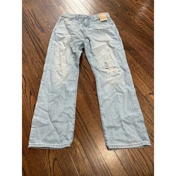 NWT Madewell Womens The '90s Straight Crop Jeans Distressed Denim Blue Size 27 - Picture 2 of 10